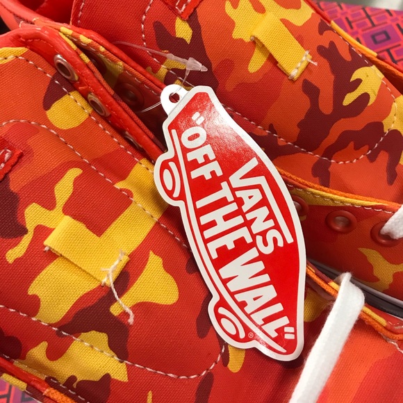***SOLD!***NWT Vans Sk8-Hi Orange camo shoes 6 7.5 - Picture 8 of 9